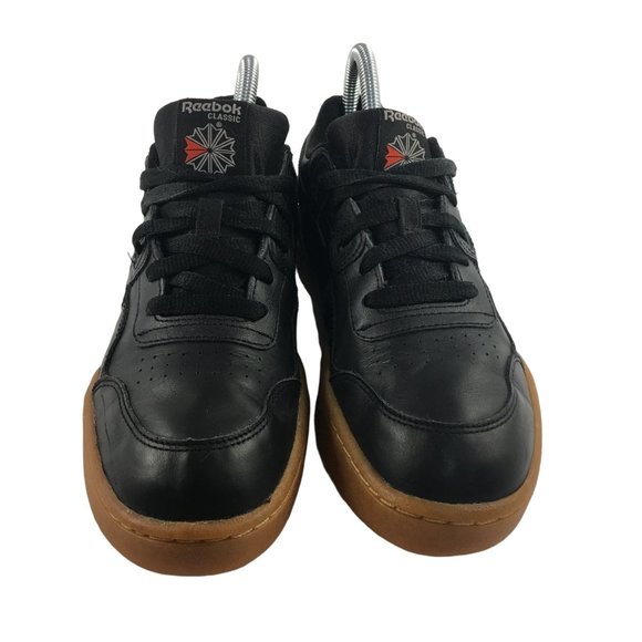 REEBOK CLASSIC WORKOUT BLACK LEATHER GUM SOLE SHOE MENS SIZE 5 - Picture 2 of 8